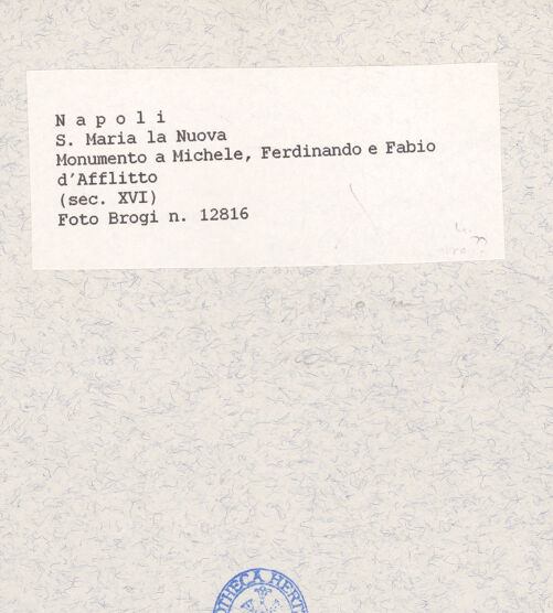 Rückseite von Alinari [https://www.deutsche-digitale-bibliothek.de/content/lizenzen/rv-ez/] Grabmal des Michele, Gerolamo und Ferdinando d'Afflitto - Gesamtansicht, bh436620_recto. Foto.