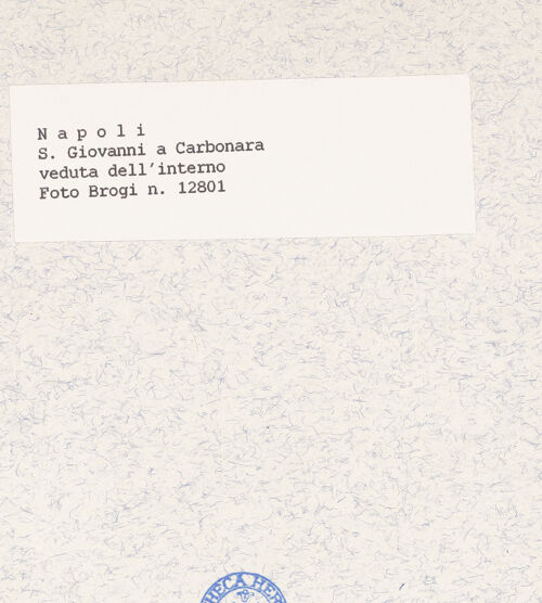 Rückseite von Alinari [https://www.deutsche-digitale-bibliothek.de/content/lizenzen/rv-ez/] San Giovanni a Carbonara - Ansicht von Osten, bh436621_recto. Foto.