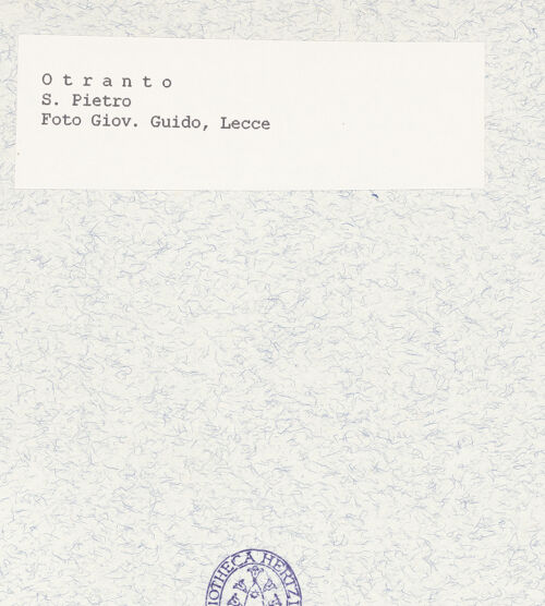 Rückseite von Guido, Giovanni, Lecce [https://www.deutsche-digitale-bibliothek.de/content/lizenzen/rv-ez/] San Pietro - Ansicht von Südwesten, bh436718_recto. Foto: Guido, Giovanni.