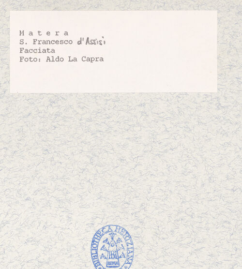 Rückseite von La Capra, Aldo [https://www.deutsche-digitale-bibliothek.de/content/lizenzen/rv-ez/] San Francesco d'AssisiSüdfassade - Ansicht von Süden, bh436936_recto. Foto: La Capra, Aldo.