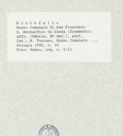 Rückseite von Museum [https://www.deutsche-digitale-bibliothek.de/content/lizenzen/rv-ez/] Heiliger Sebastian - , bh438910_recto. Foto.