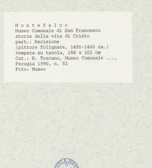 Rückseite von Museum [https://www.deutsche-digitale-bibliothek.de/content/lizenzen/rv-ez/] Szenen aus dem Leben ChristiDer Judaskuss; Die Verspottung Christi - Verspottung Christi, bh438976_recto. Foto.