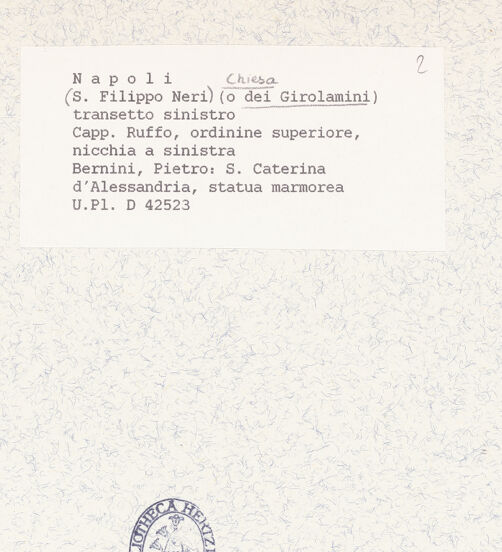 Rückseite von Bibliotheca Hertziana [https://www.deutsche-digitale-bibliothek.de/content/lizenzen/rv-fz/] WandaltarHeilige Katharina - Seitenansicht, bh441432_recto. Foto.