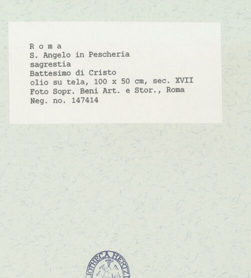 Rückseite von Sopr. BAS ROMA [https://www.deutsche-digitale-bibliothek.de/content/lizenzen/rv-ez/] Taufe Christi im Jordan - Gesamtaufnahme, bh444671_recto. Foto.