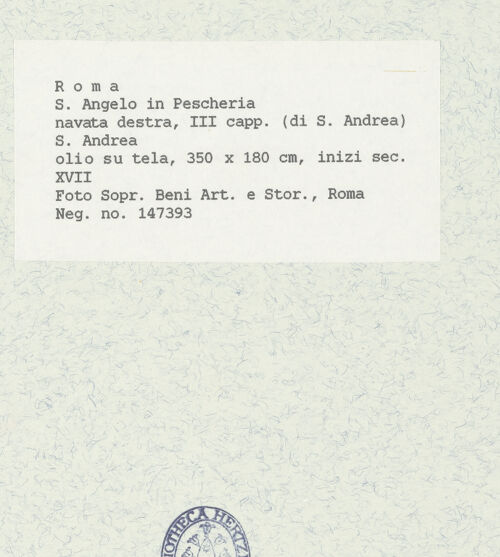 Rückseite von Sopr. BAS ROMA [https://www.deutsche-digitale-bibliothek.de/content/lizenzen/rv-ez/] Der heilige Andreas - Gesamtaufnahme, bh444694_recto. Foto.