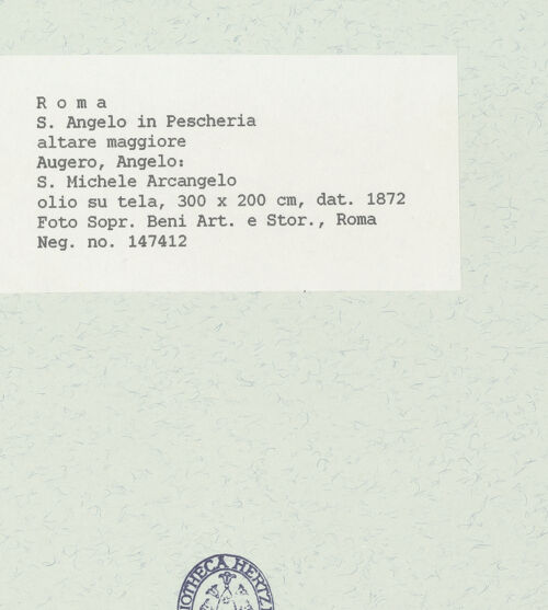 Rückseite von Sopr. BAS ROMA [https://www.deutsche-digitale-bibliothek.de/content/lizenzen/rv-ez/] Erzengel Michael - Gesamtansicht, bh444741_recto. Foto.