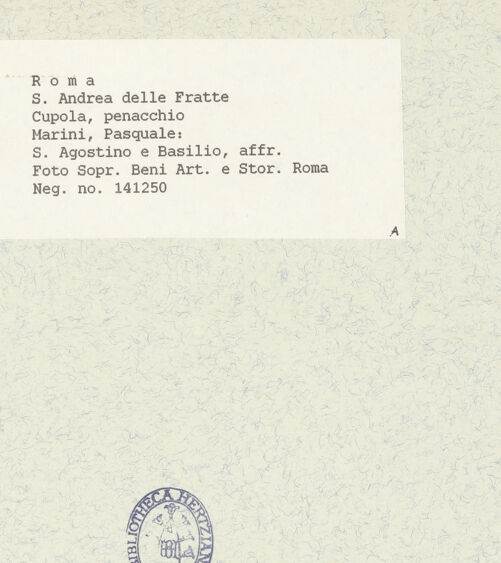 Rückseite von Sopr. BAS ROMA [https://www.deutsche-digitale-bibliothek.de/content/lizenzen/rv-ez/] Lateinische und griechische KirchenväterDer heilige Augustinus und Basilius - Gesamtansicht, bh445302_recto. Foto.