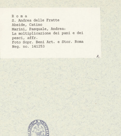 Rückseite von Sopr. BAS ROMA [https://www.deutsche-digitale-bibliothek.de/content/lizenzen/rv-ez/] Die wundersame Vermehrung von Brot und Fisch - Gesamtansicht, bh445311_recto. Foto.