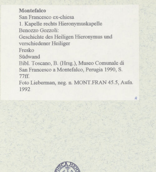 Rückseite von Lieberman, Ralph [https://www.deutsche-digitale-bibliothek.de/content/lizenzen/rv-ez/] Kapellenausmalung: Geschichte des heiligen Hieronymus und Heilige - Südwand, bh445675_recto. Foto.