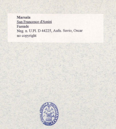 Rückseite von Bibliotheca Hertziana [https://www.deutsche-digitale-bibliothek.de/content/lizenzen/rv-fz/] San Francesco d'Assisi - Fassade von Südwesten, bh446767_recto. Foto: Savio, Oscar.