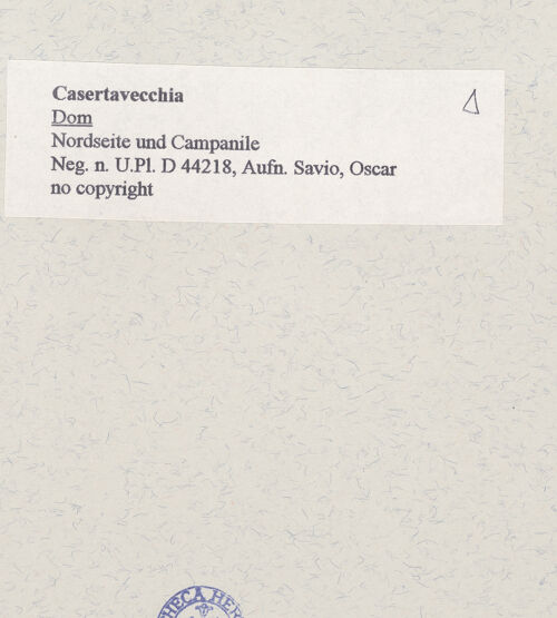 Rückseite von Bibliotheca Hertziana [https://www.deutsche-digitale-bibliothek.de/content/lizenzen/rv-fz/] DuomoNordfassade - Nordseite und Campanile, bh446882_recto. Foto: Savio, Oscar.