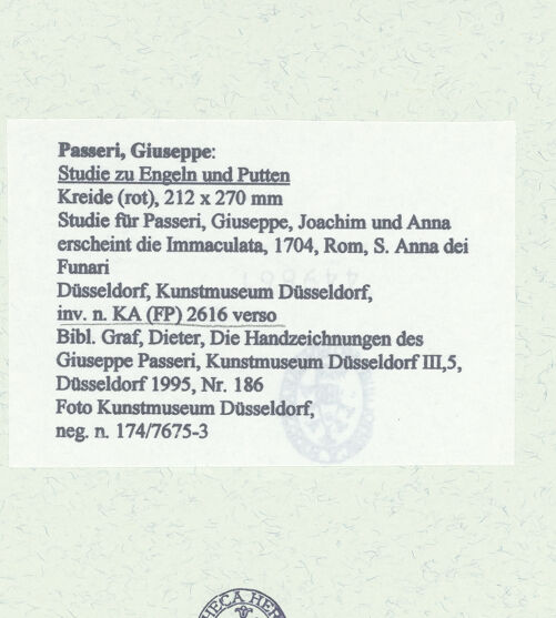 Rückseite von Museum Kunstpalast [https://www.deutsche-digitale-bibliothek.de/content/lizenzen/rv-ez/] Studie zu Engeln und Putten - , bh449861_recto. Foto.