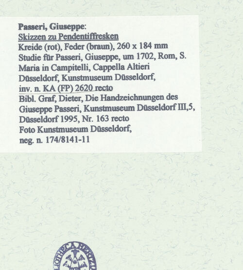 Rückseite von Museum Kunstpalast [https://www.deutsche-digitale-bibliothek.de/content/lizenzen/rv-ez/] Skizzen zu Pendentiffresken - , bh449891_recto. Foto.