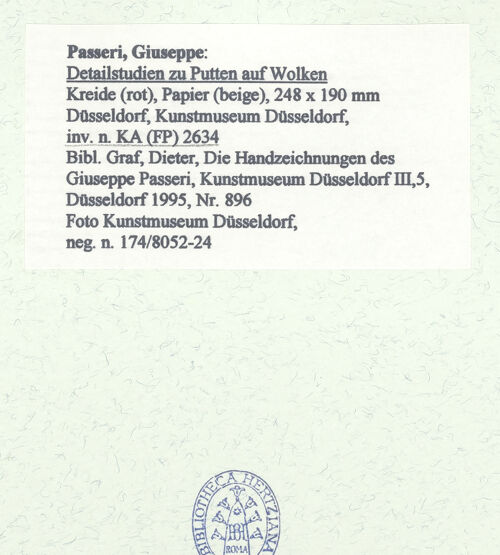 Rückseite von Museum Kunstpalast [https://www.deutsche-digitale-bibliothek.de/content/lizenzen/rv-ez/] Detailstudien zu Putten auf Wolken - , bh450383_recto. Foto.