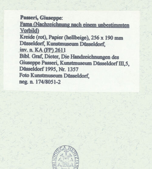 Rückseite von Museum Kunstpalast [https://www.deutsche-digitale-bibliothek.de/content/lizenzen/rv-ez/] Fama (Nachzeichnung nach einem unbestimmten Vorbild) - , bh451351_recto. Foto.