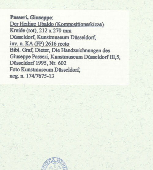 Rückseite von Museum Kunstpalast [https://www.deutsche-digitale-bibliothek.de/content/lizenzen/rv-ez/] Der heilige Ubaldo (Kompositionsskizze) - , bh451526_recto. Foto.