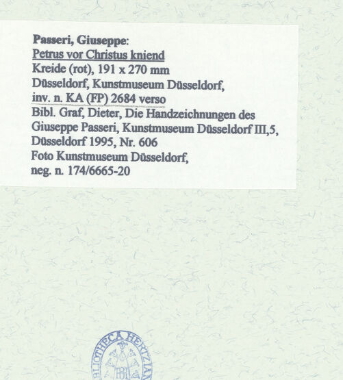 Rückseite von Museum Kunstpalast [https://www.deutsche-digitale-bibliothek.de/content/lizenzen/rv-ez/] Petrus vor Christus kniend - , bh451527_recto. Foto.