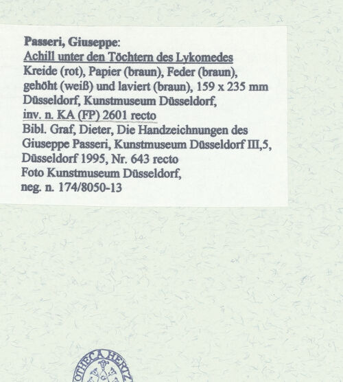 Rückseite von Museum Kunstpalast [https://www.deutsche-digitale-bibliothek.de/content/lizenzen/rv-ez/] Achill unter den Töchtern des Lykomedes - , bh451682_recto. Foto.