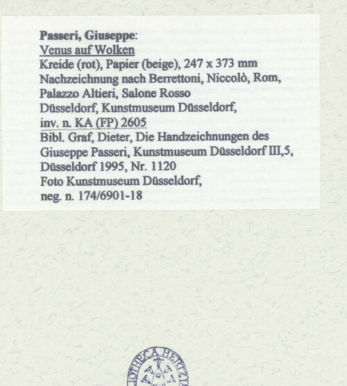 Rückseite von Museum Kunstpalast [https://www.deutsche-digitale-bibliothek.de/content/lizenzen/rv-ez/] Venus auf Wolken - , bh451765_recto. Foto.