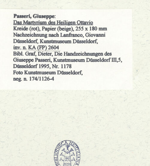 Rückseite von Museum Kunstpalast [https://www.deutsche-digitale-bibliothek.de/content/lizenzen/rv-ez/] Das Martyrium des heiligen Ottavio - , bh451806_recto. Foto.