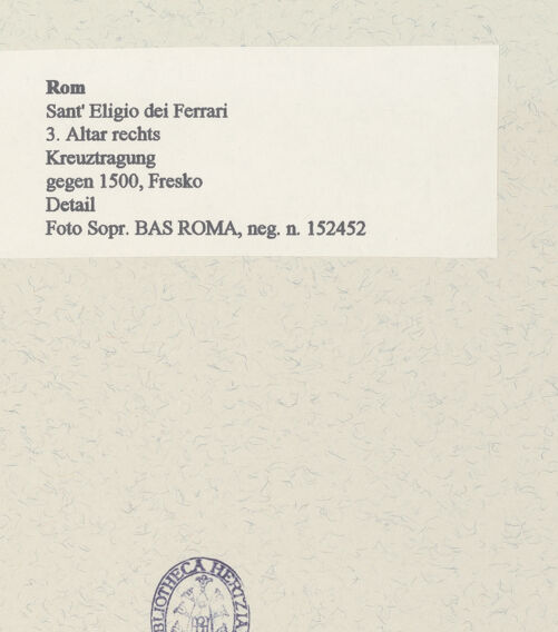 Rückseite von Sopr. BAS ROMA [https://www.deutsche-digitale-bibliothek.de/content/lizenzen/rv-ez/] Kreuztragung - Detail, bh451902_recto. Foto.