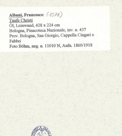 Rückseite von Böhm [https://www.deutsche-digitale-bibliothek.de/content/lizenzen/rv-ez/] Taufe Christi - , bh452655_recto. Foto.