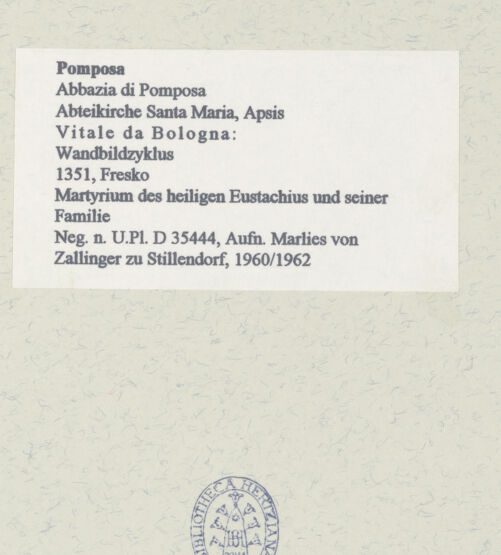 Rückseite von Bibliotheca Hertziana [https://www.deutsche-digitale-bibliothek.de/content/lizenzen/rv-fz/] Zyklus: Verkündigung, Majestas Domini, Heiligen, Evangelisten, Kirchenväter und Szenen aus dem Leben des heiligen EustachiusSzenen aus dem Leben des heiligen Eustachius (unteres Register)Der Heilige Eustachius und seine Familie im Gefängnis; Martyrium von Eustachius und seiner Familie (unteres Register, 6) - Detail, bh452883_recto. Foto: Zallinger zu Stillendorf, Marlies von.