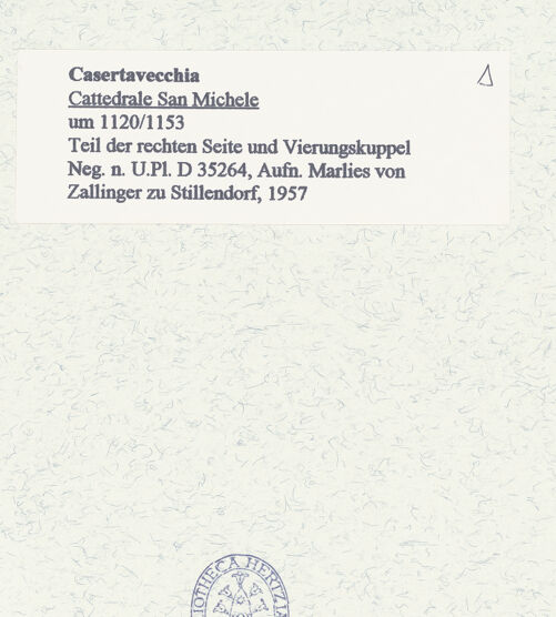 Rückseite von Bibliotheca Hertziana [https://www.deutsche-digitale-bibliothek.de/content/lizenzen/rv-fz/] DuomoVierung und Kuppel - Teil der rechten Seite und Vierungskuppel, bh452959_recto. Foto: Zallinger zu Stillendorf, Marlies von.