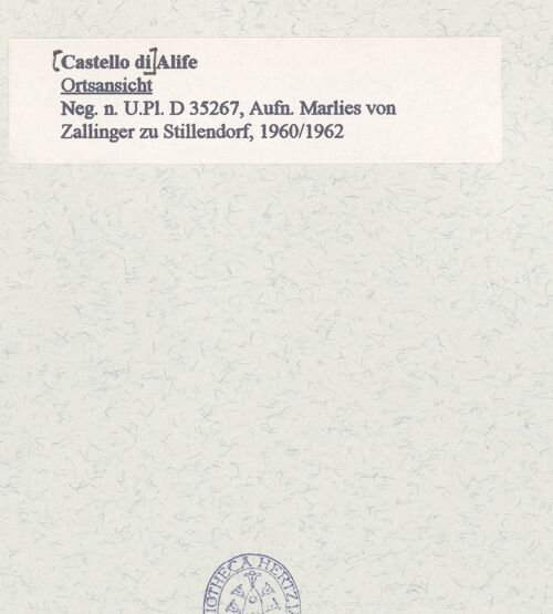 Rückseite von Bibliotheca Hertziana [https://www.deutsche-digitale-bibliothek.de/content/lizenzen/rv-fz/] Stadtansicht, bh452965_recto. Foto: Zallinger zu Stillendorf, Marlies von.