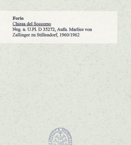 Rückseite von Bibliotheca Hertziana [https://www.deutsche-digitale-bibliothek.de/content/lizenzen/rv-fz/] Chiesa del Soccorso - Fassade und rechte Seite, bh452970_recto. Foto: Zallinger zu Stillendorf, Marlies von.