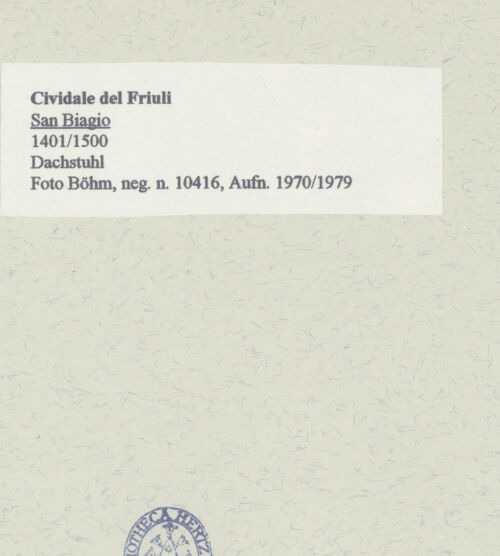 Rückseite von Böhm [https://www.deutsche-digitale-bibliothek.de/content/lizenzen/rv-ez/] San Biagio - Dachstuhl, bh454147_recto. Foto: Böhm, Osvaldo.
