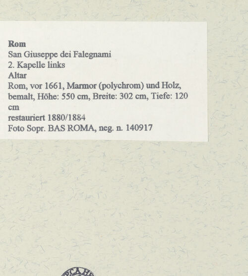 Rückseite von Sopr. BAS ROMA [https://www.deutsche-digitale-bibliothek.de/content/lizenzen/rv-ez/] Altar - , bh454491_recto. Foto.