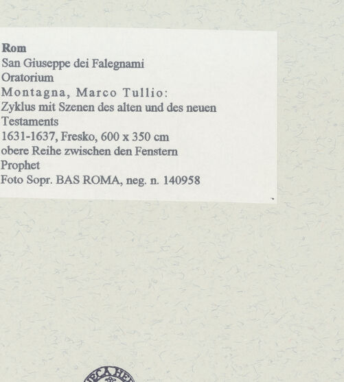 Rückseite von Sopr. BAS ROMA [https://www.deutsche-digitale-bibliothek.de/content/lizenzen/rv-ez/] Zyklus mit Szenen des alten und des neuen TestamentsProphet - , bh454500_recto. Foto.