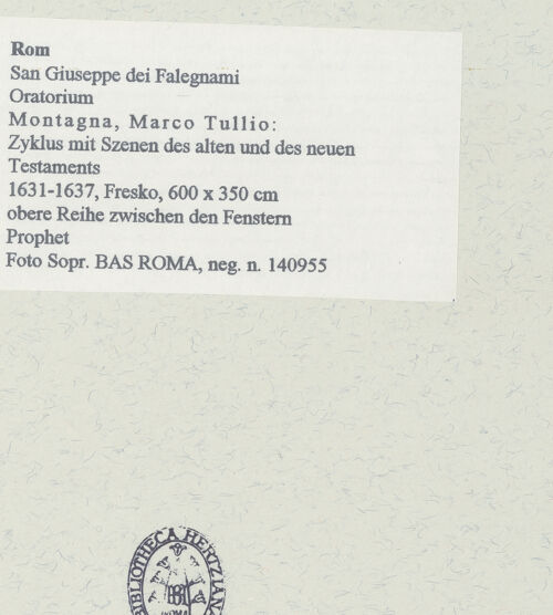 Rückseite von Sopr. BAS ROMA [https://www.deutsche-digitale-bibliothek.de/content/lizenzen/rv-ez/] Zyklus mit Szenen des alten und des neuen TestamentsProphet - , bh454502_recto. Foto.