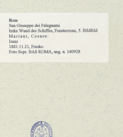 Rückseite von Sopr. BAS ROMA [https://www.deutsche-digitale-bibliothek.de/content/lizenzen/rv-ez/] Isaak - , bh454708_recto. Foto.