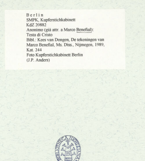 Rückseite von Kupferstichkabinett Berlin SMB-PK [https://www.deutsche-digitale-bibliothek.de/content/lizenzen/rv-ez/] Christuskopf - , bh455676_recto. Foto: Anders, Jörg P..