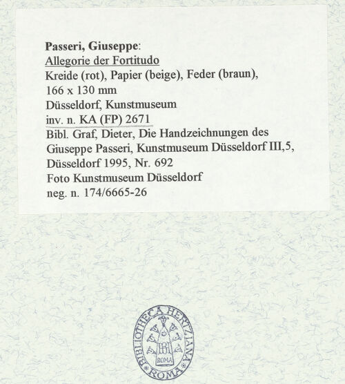 Rückseite von Museum Kunstpalast [https://www.deutsche-digitale-bibliothek.de/content/lizenzen/rv-ez/] Allegorie der Fortitudo - , bh459445_recto. Foto.