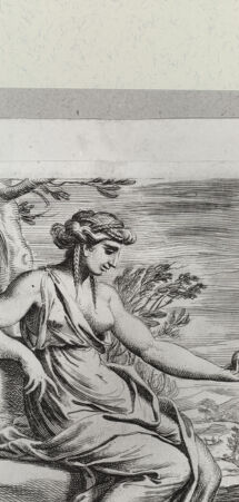 Rückseite von Istituto Nazionale per la Grafica [http://creativecommons.org/publicdomain/mark/1.0/] Venus?, einen Apfel haltend - , bh460405. Foto.