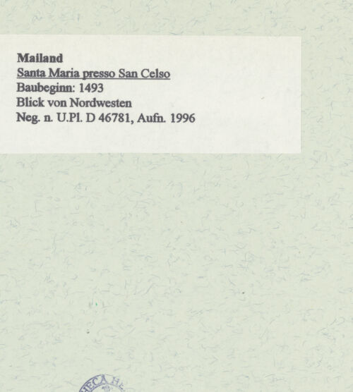 Rückseite von Bibliotheca Hertziana [https://www.deutsche-digitale-bibliothek.de/content/lizenzen/rv-fz/] Santa Maria presso San Celso - Blick von Nordwesten, bh461484_recto. Foto: Fichera, Gabriele.