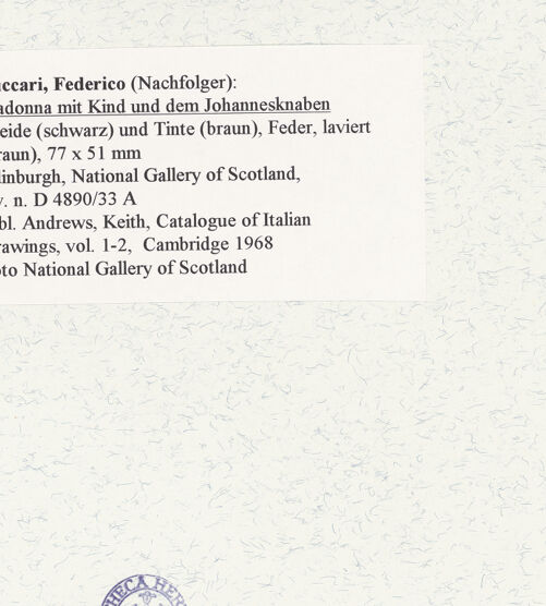 Rückseite von National Gallery of Scotland [https://www.deutsche-digitale-bibliothek.de/content/lizenzen/rv-ez/] Madonna mit Kind und dem Johannesknaben - , bh462000_recto. Foto.