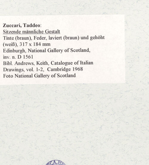 Rückseite von National Gallery of Scotland [https://www.deutsche-digitale-bibliothek.de/content/lizenzen/rv-fz/] Sitzende männliche Gestalt - , bh462005_recto. Foto.