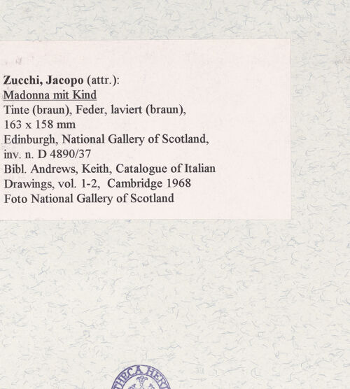 Rückseite von National Gallery of Scotland [https://www.deutsche-digitale-bibliothek.de/content/lizenzen/rv-ez/] Madonna mit Kind - , bh462008_recto. Foto.