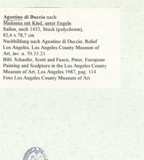 Rückseite von Los Angeles County Museum of Art [https://www.deutsche-digitale-bibliothek.de/content/lizenzen/rv-ez/] Madonna unter Engeln - , bh462448_recto. Foto.