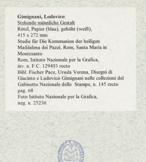 Rückseite von Istituto Nazionale per la Grafica [https://www.deutsche-digitale-bibliothek.de/content/lizenzen/rv-ez/] Stehende männliche Gestalt - , bh462686_recto. Foto.