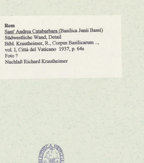 Rückseite von unbekannt [https://www.deutsche-digitale-bibliothek.de/content/lizenzen/rv-fz/] Sant'Andrea Catabarbara - Südwestliche Wand, Detail, bh463074_recto. Foto.