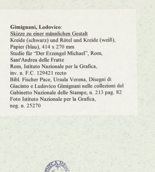 Rückseite von Istituto Nazionale per la Grafica [https://www.deutsche-digitale-bibliothek.de/content/lizenzen/rv-ez/] Skizze zu einer männlichen Gestalt - , bh463152_recto. Foto.