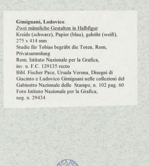 Rückseite von Istituto Nazionale per la Grafica [https://www.deutsche-digitale-bibliothek.de/content/lizenzen/rv-ez/] Zwei männliche Gestalten in Halbfigur - , bh463178_recto. Foto.