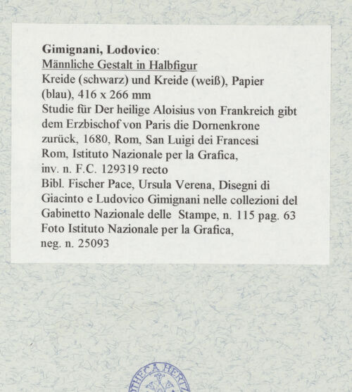 Rückseite von Istituto Nazionale per la Grafica [https://www.deutsche-digitale-bibliothek.de/content/lizenzen/rv-ez/] Männliche Gestalt in Halbfigur - , bh463196_recto. Foto.