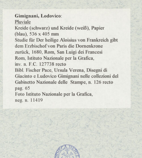 Rückseite von Istituto Nazionale per la Grafica [https://www.deutsche-digitale-bibliothek.de/content/lizenzen/rv-ez/] Pluviale - , bh463216_recto. Foto.