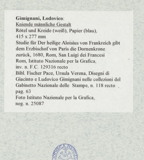 Rückseite von Istituto Nazionale per la Grafica [https://www.deutsche-digitale-bibliothek.de/content/lizenzen/rv-ez/] Kniende männliche Gestalt - , bh463219_recto. Foto.